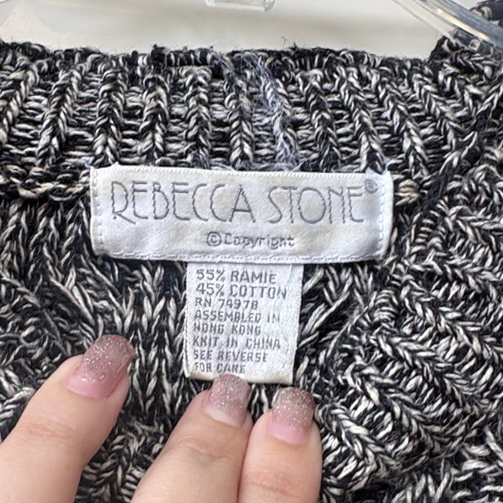 Marled Cable Knit Crewneck Sweater - Charcoal Gray - Picture 3 of 7